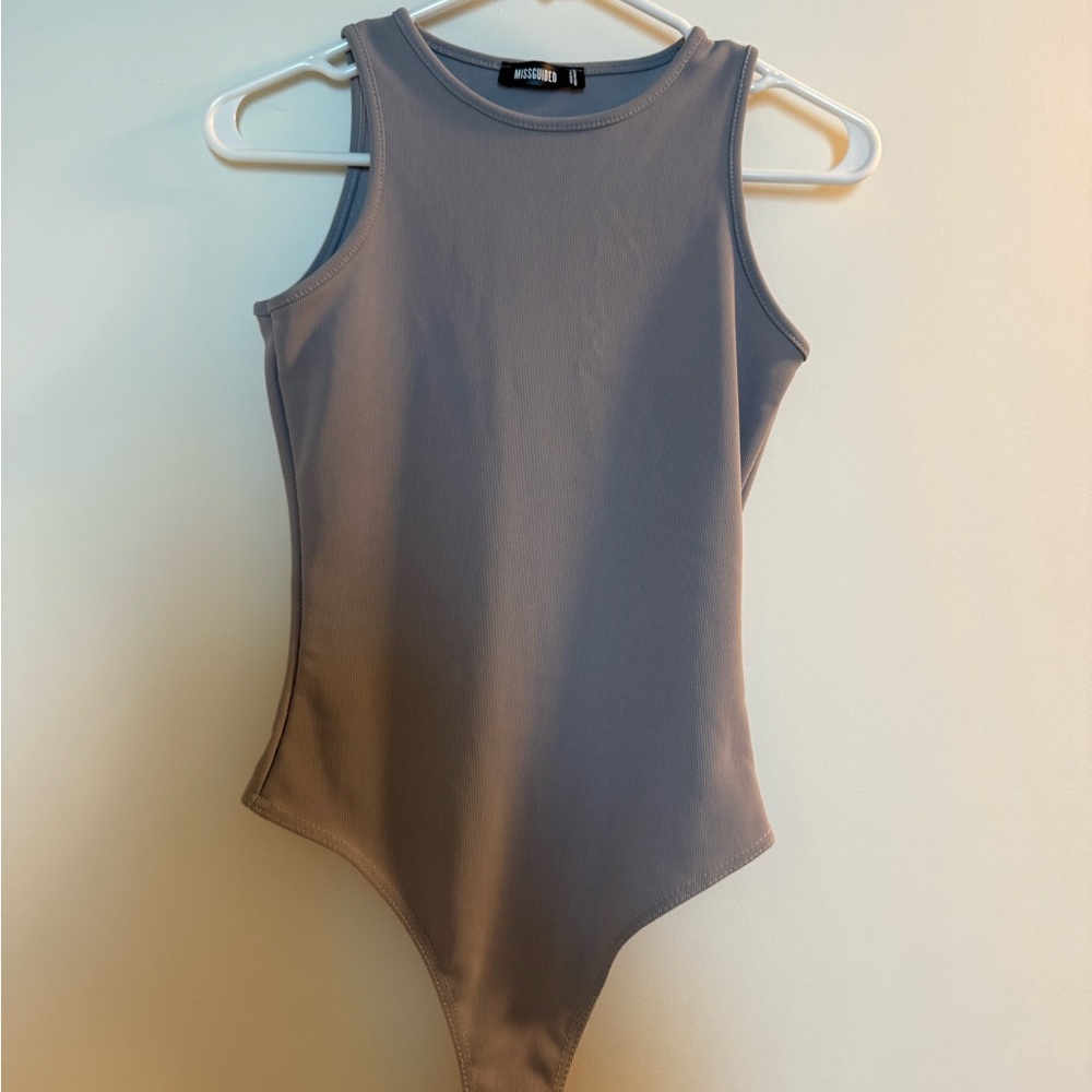 Missguided Gray Tanktop Bodysuit